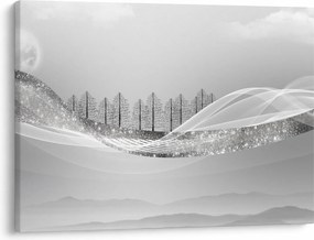 Obraz - Strieborná krajina (70x50 cm)