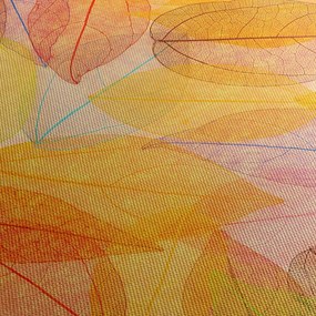 Obraz - Pozadie z jesenného lístia (s hodinami) (90x30 cm)