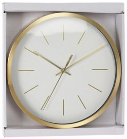 Nástěnné hodiny GOLACK 25 cm bílé/zlaté