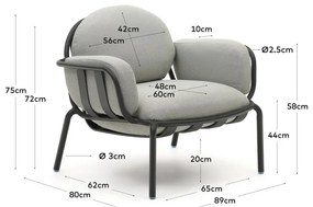 Sivé kovové záhradné kreslo Joncols – Kave Home