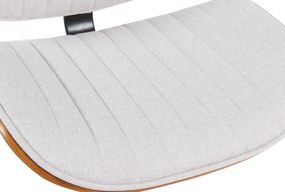 Barová stolička Clawson - látka, čierny rám - orech/krémová