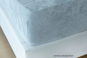 Napínacia plachta na posteľ - svetlosivé froté 70/140/15