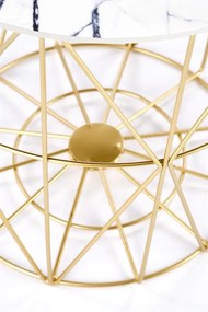 KONFERENČNÝ STOLÍK MANUEL BIELY MRAMOR / ZLATÝ