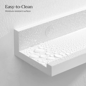 Súprava nástenných políc 3 ks, lesklý povrch, 38 x 10 cm, biele