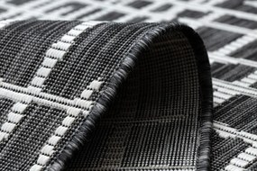 Dywany Łuszczów, Kusový koberec Sion Sisal Trellis 22144 black/ecru – na von aj na doma, 160x220, šedá, chodba / predsieň
