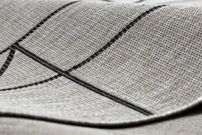 Koberec SIZAL FLOORLUX 20605 geometrický trojuholník - strieborný / čierny