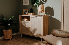 Skrinka 2-dverová Bali, dub sonoma/výplet