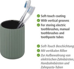 Zelený keramický pohárik na kefky Wenko Belluno