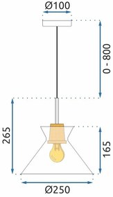 Závesná lampa La Belle XXIV čierna/bambus