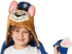 Detská / chlapčenská deka s kapucňou Tlapková patrola - Paw Patrol - motív Chase - Coral fleece 230 g/m² - 110 x 140 cm