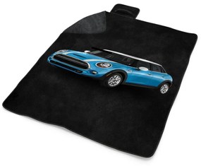 Sablio Plážová deka Mini sedan Čierne pozadie: 200x140 cm