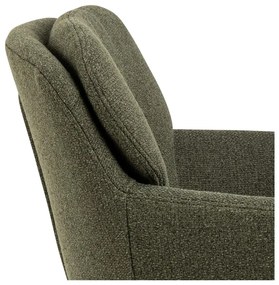 Khaki čalúnené jedálenské kreslo s podrúčkami Dora – Actona