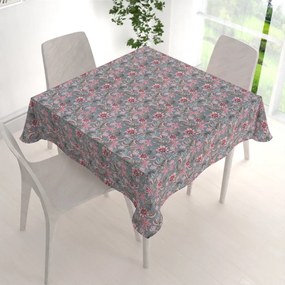 Biante Dekoračný štvorcový obrus PML-043 Tropické kvety na sivom 40x40 cm