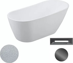 Besco Akrylátová voľne stojaca vaňa Melody Glam S 150x80 (170x80) BESCO-Typ výpuste: Click-Clack s prepadom, grafit, BESCO-Rozmery: 150x80, BESCO-Far…