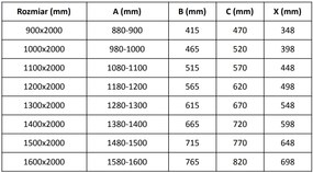 Mexen Velar L, posuvné sprchové dvere do otvoru 100 cm, 8mm číre sklo, biela matná, 871-100-003-01-20