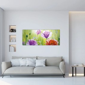 Obraz - Vlčie maky (120x50 cm)