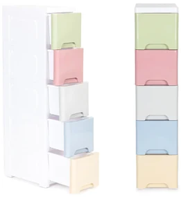 Regál na kolieskach s 5 zásuvkami Pastel MB0019-05A