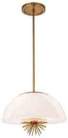 Quoizel STARING-3P-DG-OPAL-Luster na tyči STARING 3xE14/40W/230V pr.45,7cm zlatá