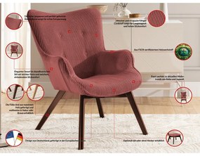 Červené menčestrové kreslo Niko – Ropez