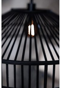 Čierne závesné svietidlo s bambusovým tienidlom ø 70 cm Tapa – Markslöjd