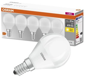 5PAK LED žiarovka E14 P45 5W = 40W 470lm 2700K teplá pätica OSRAM