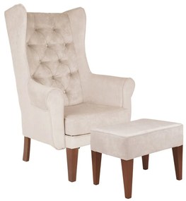 Kreslo Ušiak Chesterfield s taburetom 1-3 dny