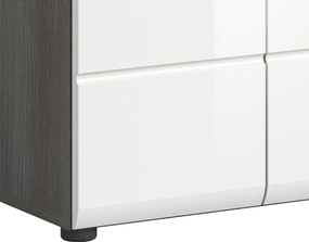Skrinka Salsa, 60 cm, šedý dub/biela lesk