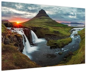 Obraz - Kirkjufell pri západe slnka (90x60 cm)