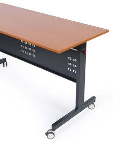 Mobilný stôl PRIMO MOBI, 180x60 cm, biela podnož, orech