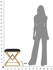 Stolička v čierno-zlatej farbe Mauro Ferretti Piramid