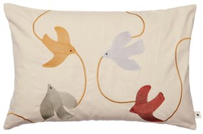 Ferm Living Poťah na vankúš s výšivkou Swif Bird 40 × 60 cm