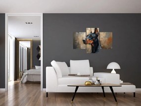 Obraz - Portrét Dobermana (90x60 cm)