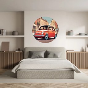 100x100cm Fiat 500 - textilná nálepka na stenu Veľkosť: 100 cm