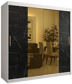 Skriňa Platinum T1 200 biely mramor/čierna