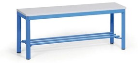 Šatníková lavica s botníkom, sedák - lamino, dĺžka 1000 mm, modrá