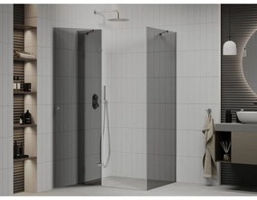 Mexen Roma, sprchovací kút 90 (dvere) x 120 (stena) cm, 6mm šedé sklo, chrómový profil, 854-090-120-01-40