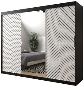 Skriňa Jodełka 2 250 čierna/biely/čierna