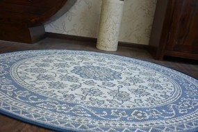 Koberec SIZAL FLAT  kruh 48691/591 kvety nebeský