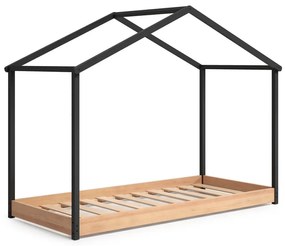 Antracitovosivá detská posteľ Marckeric Arthur, 90 x 190 cm