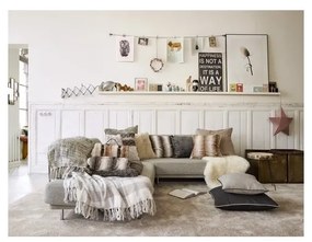 Hnedý pléd s koženým popruhom Tiseco Home Studio Wolf, 130 x 180 cm