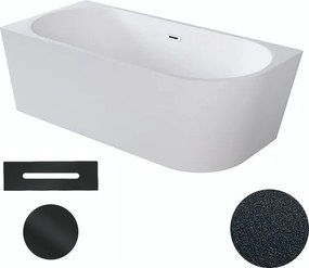 Besco Akrylátová voľne stojaca rohová vaňa Zoya Glam G 150x75 (170x80) biela/grafit BESCO-Typ výpuste: Click-Clack s prepadom, chróm, BESCO-Rozmery: …