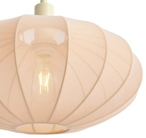 Japandi stojacia lampa béžová s krémovým látkovým tienidlom - Bida