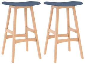 Barové stoličky 2 ks, modré, látka