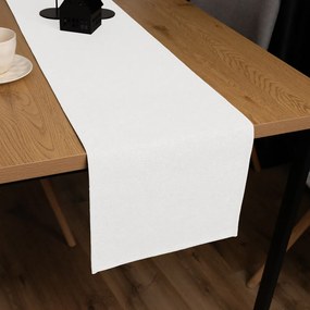 Biante Dekoračný behúň na stôl BKW-201 Slonová kosť žíhaná 35x180 cm