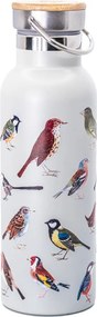 Biela cestovná antikoro fľaša 425 ml Vintage Birds – Sass &amp; Belle