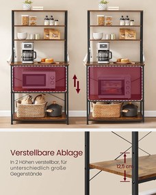 SONGMICS Kuchynská polička so 6 háčikmi VASAGLE KKS019B01