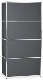Kovová vysoká skrinka »CN3« so 4 výklopnými priehradkami, sivá