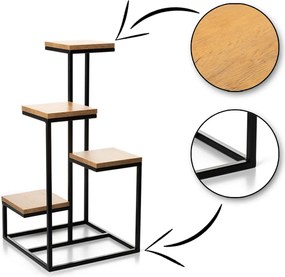STOJAN NA KVETINÁČ KASKADA 79X40X40 CM ČIERNA/HNEDÁ