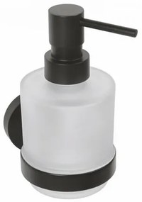 SAPHO XB101 X-Round black dávkovač mydla, mliečne sklo/čierna, 200 ml