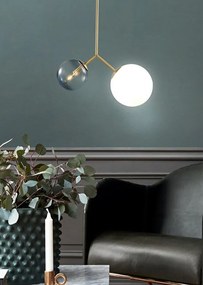 Toolight - stropná sklenená lampa E27 60W APP1013-2CP, zlatá, OSW-09482